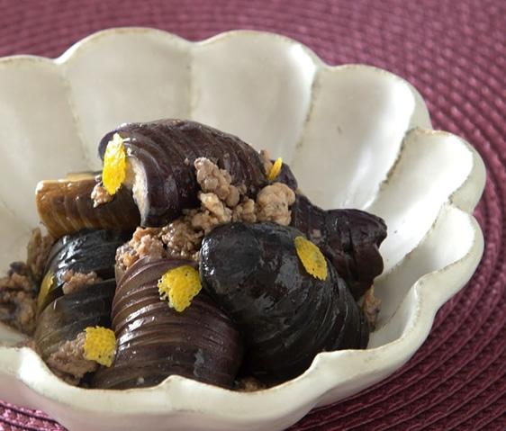 なすと鶏そぼろのゆずぽんマリネ