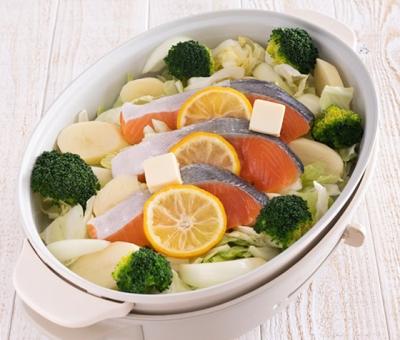 バターサーモン 新ゆずホットサラダ